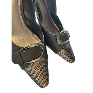 NWT Y2k 90s Vintage Cato Womens Gray Pointed Toe Pump Stiletto Heels 8 Wide